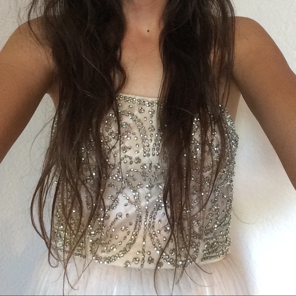 Champagne prom dress with silver beading - Picture 8 of 8